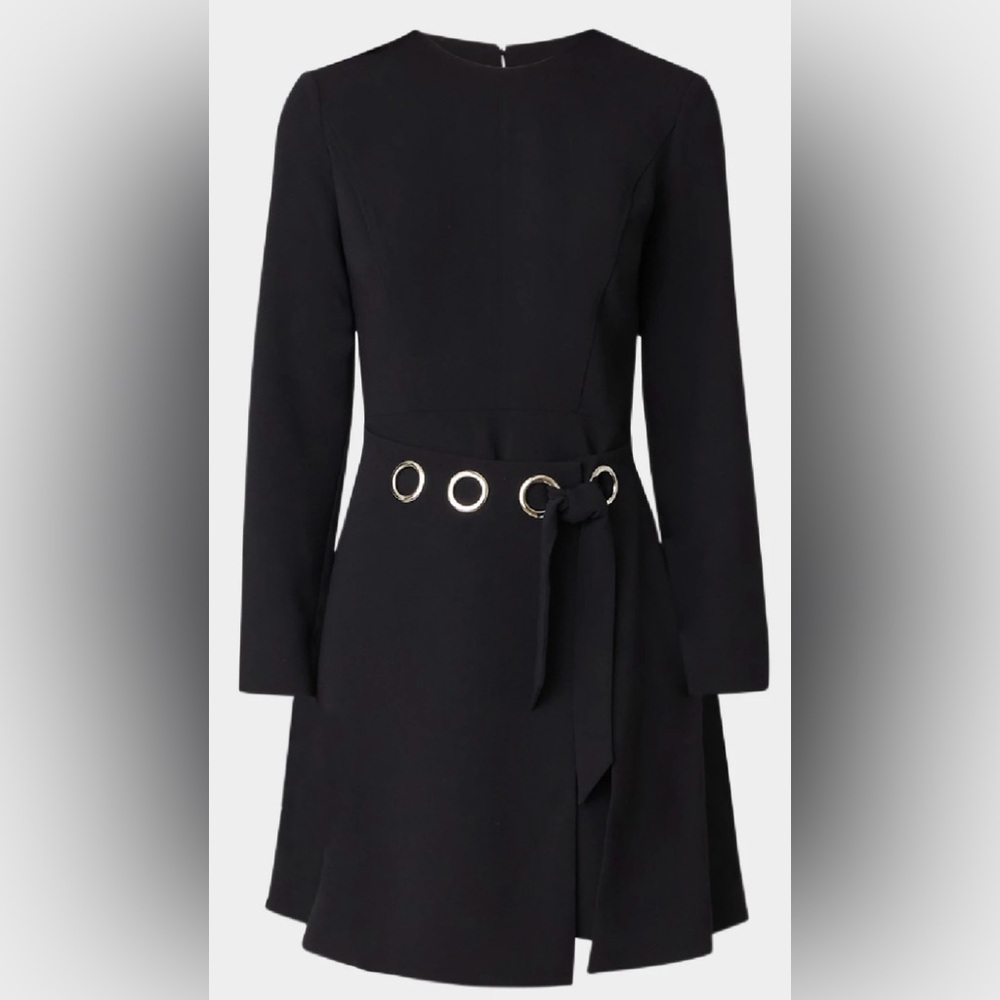 Shoshanna Elegant Black Mini Dress with Belt Detail Malvo Size 0 NWT NEW